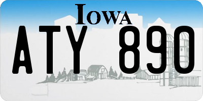 IA license plate ATY890