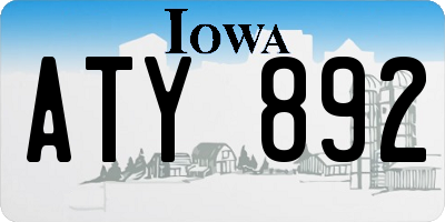 IA license plate ATY892