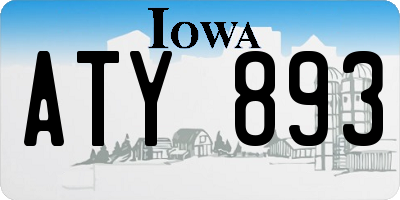 IA license plate ATY893
