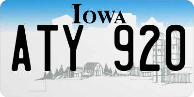 IA license plate ATY920