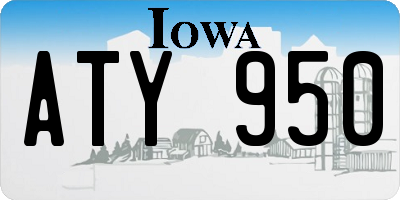 IA license plate ATY950