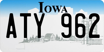 IA license plate ATY962