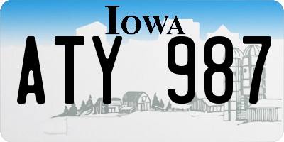 IA license plate ATY987