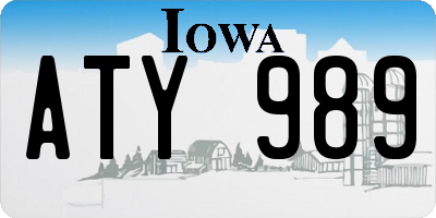 IA license plate ATY989