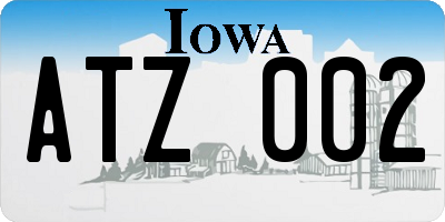 IA license plate ATZ002