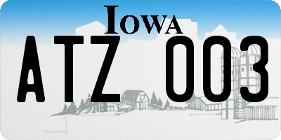 IA license plate ATZ003
