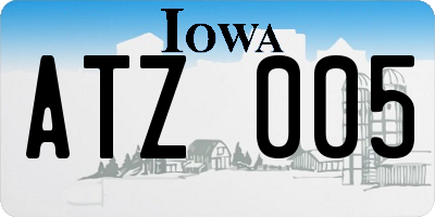 IA license plate ATZ005