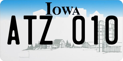 IA license plate ATZ010