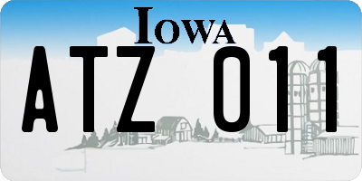 IA license plate ATZ011
