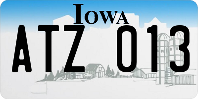 IA license plate ATZ013