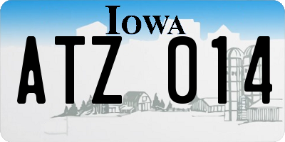 IA license plate ATZ014