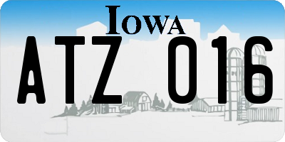 IA license plate ATZ016