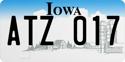 IA license plate ATZ017