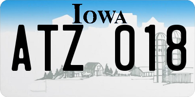 IA license plate ATZ018