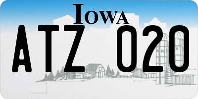 IA license plate ATZ020