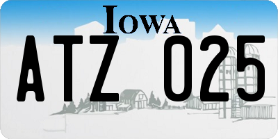 IA license plate ATZ025