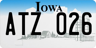 IA license plate ATZ026