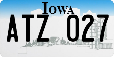 IA license plate ATZ027