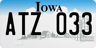 IA license plate ATZ033