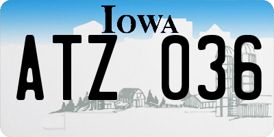 IA license plate ATZ036
