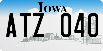 IA license plate ATZ040