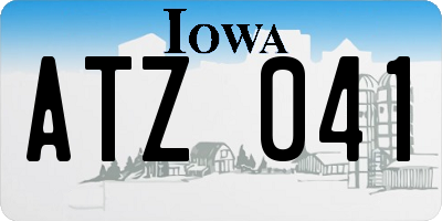 IA license plate ATZ041