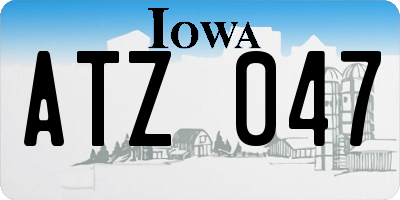 IA license plate ATZ047