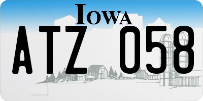 IA license plate ATZ058