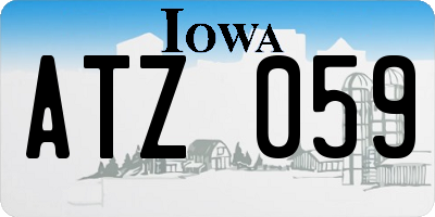 IA license plate ATZ059