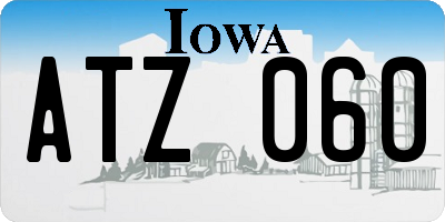 IA license plate ATZ060