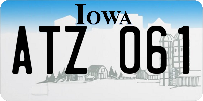 IA license plate ATZ061