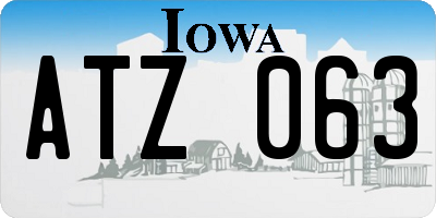 IA license plate ATZ063