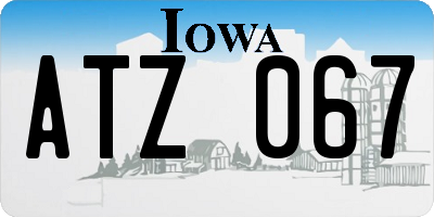 IA license plate ATZ067