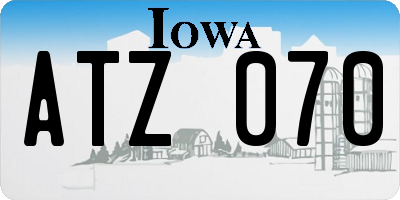 IA license plate ATZ070
