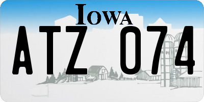 IA license plate ATZ074