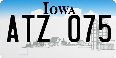 IA license plate ATZ075