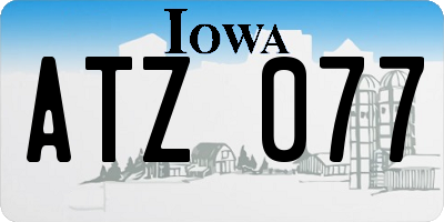 IA license plate ATZ077