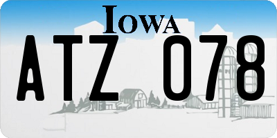 IA license plate ATZ078