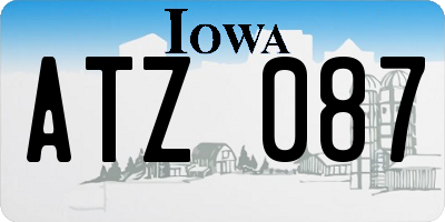 IA license plate ATZ087