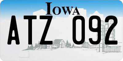 IA license plate ATZ092