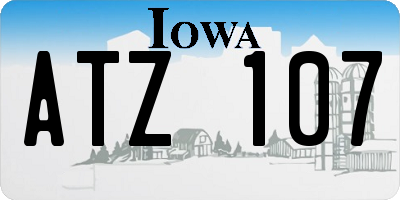 IA license plate ATZ107