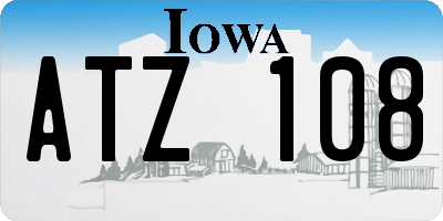 IA license plate ATZ108