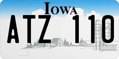 IA license plate ATZ110