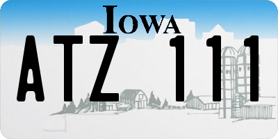 IA license plate ATZ111