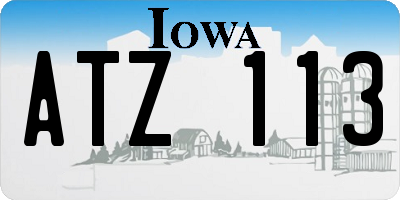 IA license plate ATZ113
