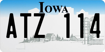 IA license plate ATZ114