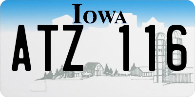 IA license plate ATZ116
