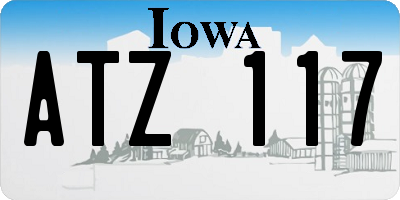IA license plate ATZ117