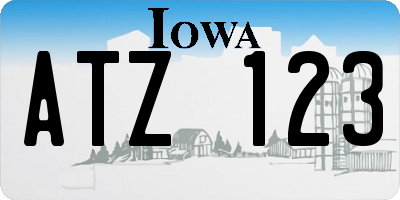 IA license plate ATZ123