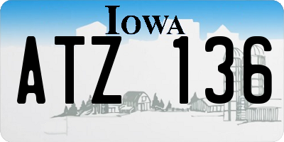 IA license plate ATZ136